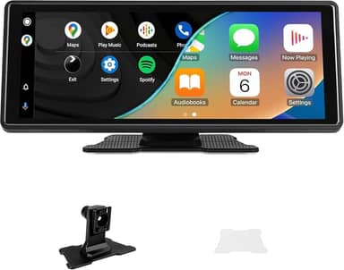 Multimidia Automotivo, Central Multimidia Automotivo, 10'' IPS, Suporte para Apple Carplay, Conexão com Fio/sem Fio, com Suporte para Ativação por Voz e Tela Sensível ao Toque