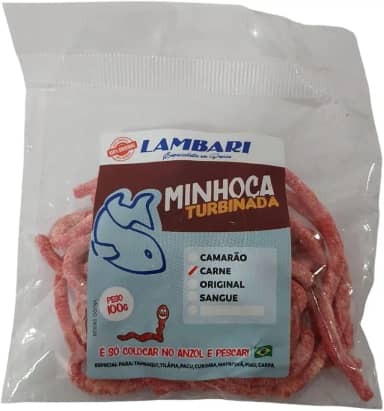 Isca Minhoca Turbinada Pronta Para Pesca De Tilápia Lambari