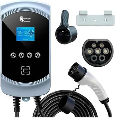 Carregador Portátil para Carro Elétrico, 7,6KW 32A 85-264V Tipo 2, Cabo 5M, Carregamento Interno/Externo, Wi-Fi, Carregador EV Tipo 2 para Carros