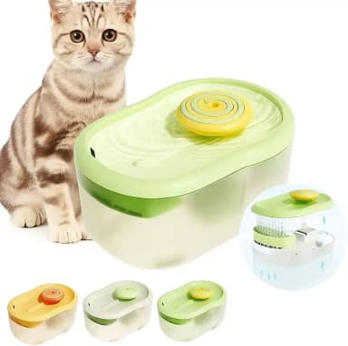 Bebedouro Fonte de Água 2200 litros para Gatos Pirulito Silencioso com Voltagem Segura Janela de nível de água (Amarelo)