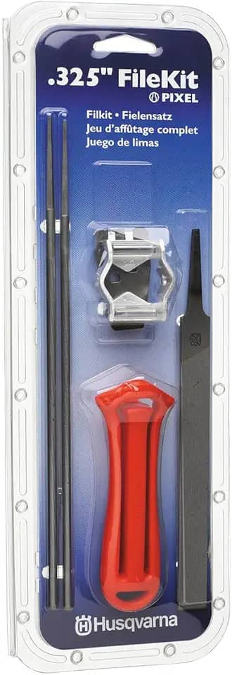 Husqvarna Kit de arquivo de motosserra X-Cut SP33G para correntes de motosserra pixel de 0,325 polegadas, kit de afiação de motosserra inclui alça de arquivo, guia de arquivo de combinação, lima plana