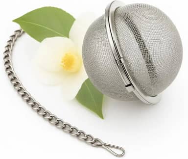 Infusor de Chá em Aço Inox 4,5cm Individual – Coa e Peneira Todos os Tipos de Chá – Durável, Prático e Fácil de Limpar