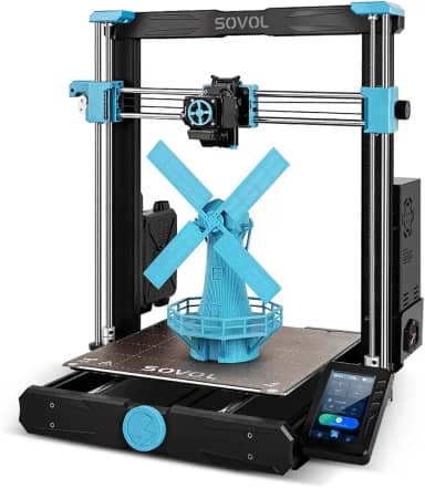 Impressora 3D Sovol SV06 Plus com alta temperatura de 300 ℃ e alta velocidade de 150 mm/s, hotend totalmente metálico, acionamento direto, tela sensível ao toque e nivelamento automático