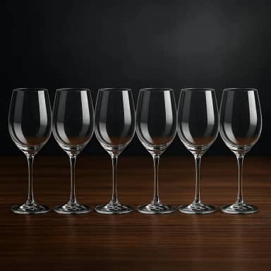 Taça de Vinho 400ml em vidro – Jogo com 6 Unidades – Alta Resistência, Transparência Premium – Ideal para Vinho Tinto e Branco – Acabamento Fino e Elegante