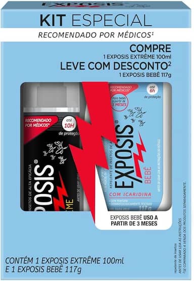 Exposis Kit Repelente Bebê Gel 117g e Extreme Spray 100ml