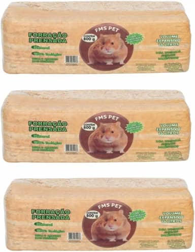 3 Serragem Forração Maravalha Prensada Para Hamster Roedores Aves e Composteiras