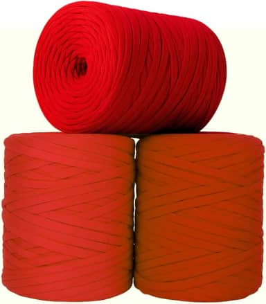 SYMEON Fio de Malha GUARANI 1kg Ecologico Residual 140m Artesanato Crochê - Vermelho