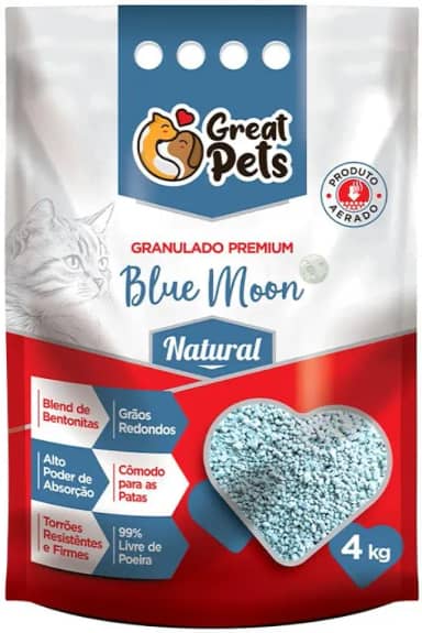 Granulado Higiênico Premium Blue Moon Great Pets Natural 4kg