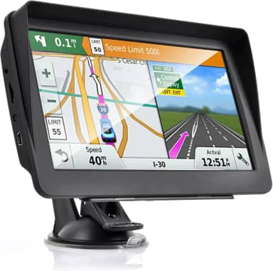 Navegador GPS para carro, tela sensível ao toque, HD, tela sensível ao toque, limite de velocidade, alerta de luz vermelha, caminhão, navegação GPS para carro, com mapas norte-americanos
