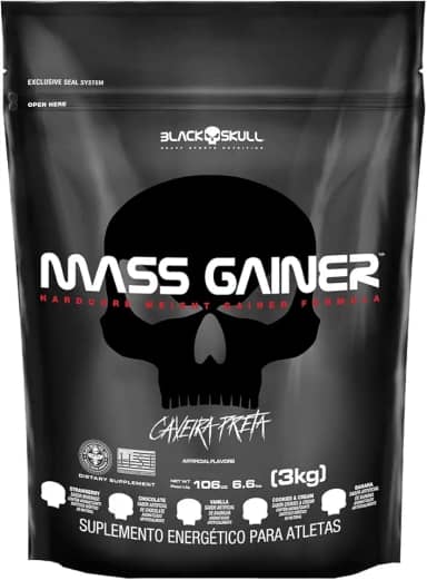 Black Skull Mass Gainer Refil (3Kg) - Sabor Baunilha