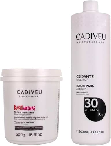 Kit Cadiveu Buriti Mechas Pó Descolorante + Oxidante 30 Volumes