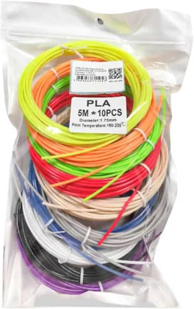 Filamento PLA Premium para Caneta 3D, 10 Cores Vibran e s, 1.75mm, Biodegradável e Não Tóxico, Ideal para Projetos Educativos e Artes Manuais