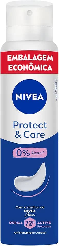 NIVEA Desodorante Aerossol Protect & Care 200ml - O equilíbrio perfeito entre proteção e cuidado para as suas axilas