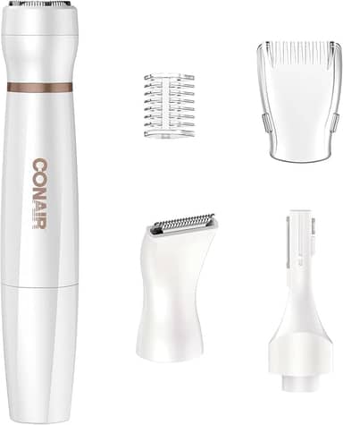 Depilador e Aparador Facial e Corporal Feminino Conair All-In-One - 5 Acessórios, Sem Fio, Pilha