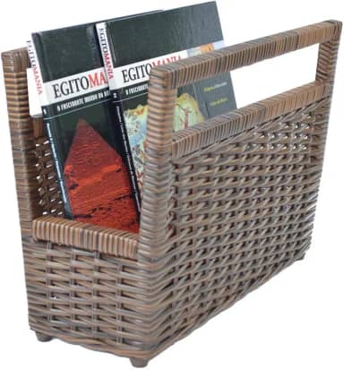 Porta Revisteiro Cesto Jornais Livros Fibra Sintética 34x30x20- Argila
