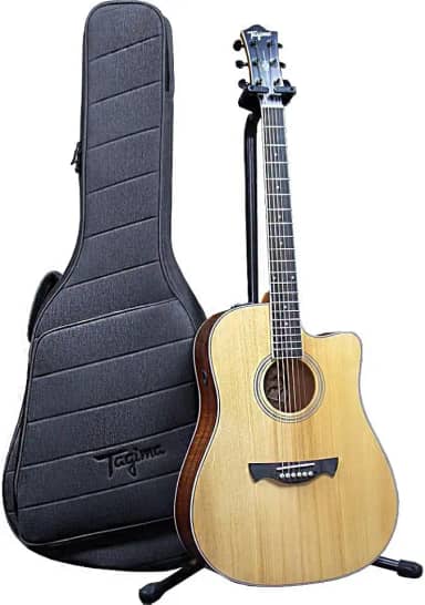 VIOLÃO FOLK SAPELE SUNSET EQ-NTOP GIG BAG EQ AÇO T/SOLID SPRUCE B/S TAGIMA