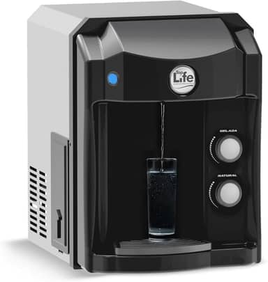Purificador de Água Refrigerado Top Life HE OXI Preto com Ozônio, Filtro Alcalino pH Elevado e Compressor (110)