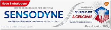 Sensodyne Creme Dental para Sensibilidade e Gengivas Whitening com Flúor, Clareamento Dental, 100g