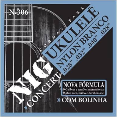 Jogo De Corda Nig Para Ukulele Concert Nylon Branco N-306