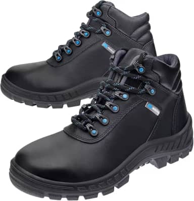 Bota botina Segurança Ocupacional EPI Marluvas Linha Premier 70B22 E BP PAZ Preto cabedal em Microfibra Bico PVC e solado Bidensidade apto uso Elétrico NR10