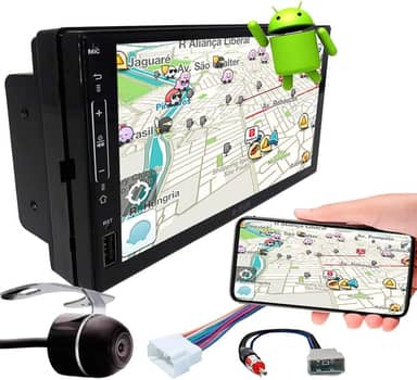 Multimídia 7" Polegadas Android Versa e March 2012 a 2021 Espelhamento GPS Bluetooth USB SD Card + Chicotes + Câmera Ré