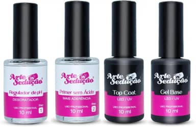 Kit Blindagem Completa Gel Base + Top Coat + Primer + Reg Ph