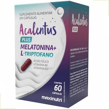 Acalentus Plus Maxinutri 60 Cápsulas — Fórmula Noturna com Triptofano, Vitaminas B6, B9 e B12 — Suporte para Relaxamento e Preparação para o Sono