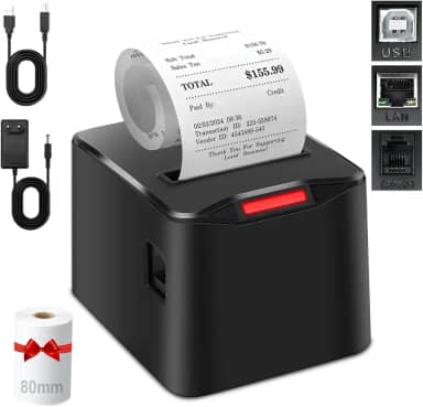Impressora Termica Portatil, Imprimir Rótulos, Notas, Recibos, Código de barras, Ideal para Restaurantes, Lojas, Fábricas, Supermercados e Escritórios