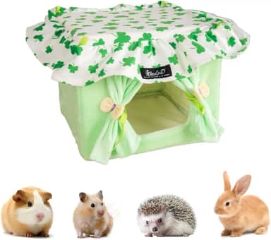 Cama de porquinho-da-índia com cortina, lavável na máquina, macia, aconchegante, cama de chinchila, camas de ouriço - Casa espaçosa de privacidade, esconderijo de animais pequenos para furão, hamster