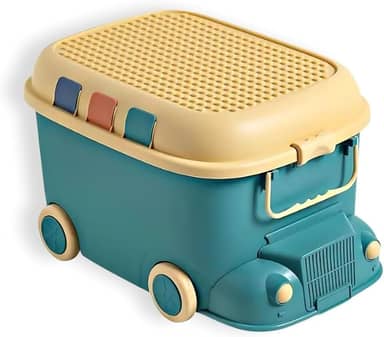 Caixa Organizadora Infantil - Cesto Organizador Decorativo Ideal para Brinquedos, Roupas e Acessórios. Modelo: Caminhão, Pato, Urso, Porco e Pinguim (Caminhão G Verde)