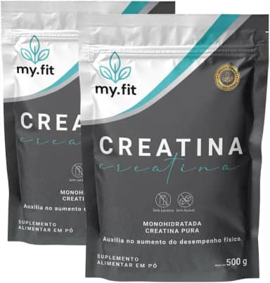 Kit 2x Creatina 100% Pura - Monohidratada com Laudo - Embalagem Econômica, Total 1kg
