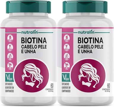 Biotina Fortalecimento Cabelos Unhas Pele 120 Caps Nutralin