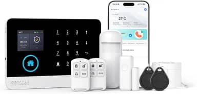 Clouree Sistema De Segurança Residencial - Kit De Alarme De 8 Peças Compatível Com Alexa, Tuey E Smart Life (Sem Contrato)