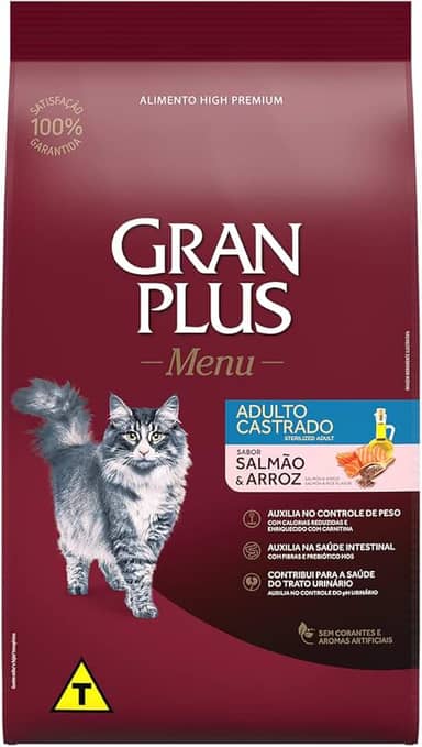 GRANPLUS GATOS CASTRADO SALMÃO E ARROZ 1X10,1kg