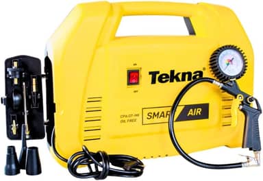Tekna - Compressor de Ar Portátil CP6.0T-1MK 1,5HP 127V – Ar Direto, 6 PCM de Vazão, Isento de Óleo, 116 Libras/pol² com Kit de Acessórios e Mangueira