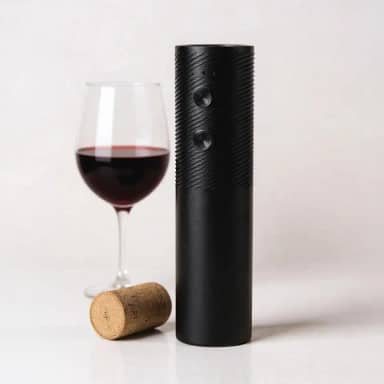 Abridor de Vinho Elétrico Automático Recarregável USB-C – Saca-Rolha Elétrico Profissional com Design Preto Premium, Operação com Um Toque, Potente e Silencioso.
