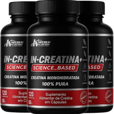 COMBO CREATINA 360 CÁPSULAS MONOHIDRATADA 100% PURA - IN-CREATINA+ EM CÁPSULAS DA IMPERIUM NUTRITION PARA HOMENS E MULHERES