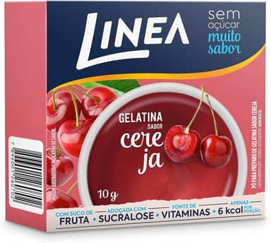 Linea Gelatina em Pó Sabor Cereja 10g