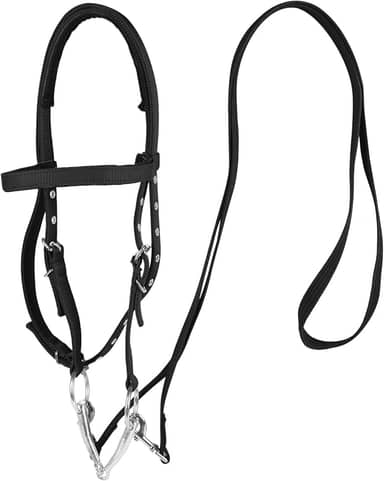 Freios sem pontas ajustáveis para cavalos, freios equestres, cabeçote de cavalo, freio de cavalo (preto, P)