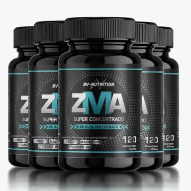 Kit 5x Zma Super Concentrado Zinco Bisglicinato, Óxido e hidróxido de Magnésio Vitamina B6 Piridoxina 120 Comprimidos Rende 60 Doses Suplemento Alimentar Desempenho - BV Nutrition