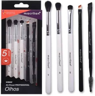 Macrilan Kit Com 5 Pincéis Profissionais De Maquiagem Para Os Olhos, WB802