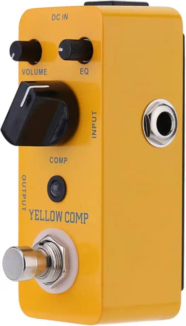 Domary Micro Mini Optical Compressor Amarelo Compressor de Guitarra Elétrica Pedal True Bypass para Band Musician