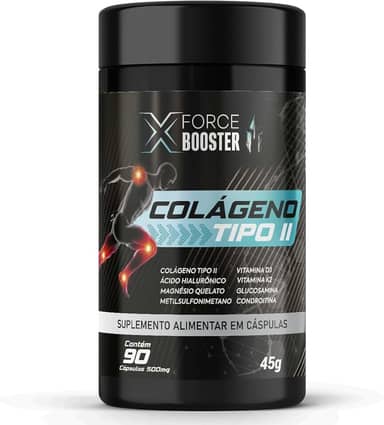 Colágeno Tipo 2 com Ácido Hialurônico, Magnésio, MSM, Vitaminas D3, K2, Glucosamina e Condroitina, 90 Cápsulas de 500mg