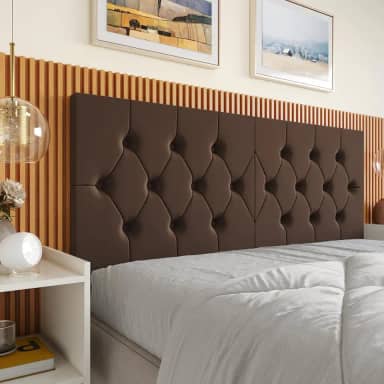 Genérico Cabeceira de Cama Estofada Casal Design Capitone 1,40 Preta