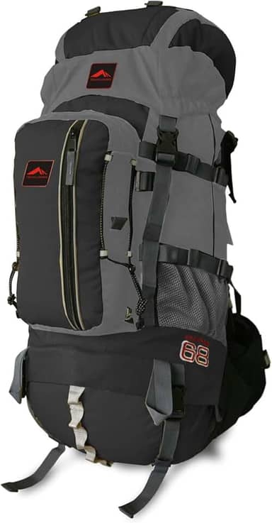 0068 - Mochila cargueira Crampon 68 - Cinza com Preto