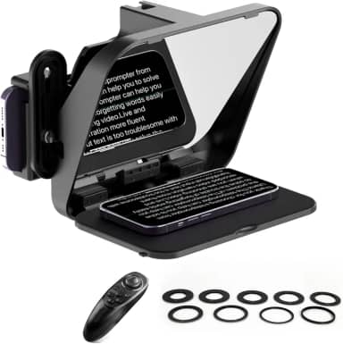 Ulanzi RT02 Teleprompter com Controle Remoto e Aplicativo, Portátil, Sem Necessidade de Montagem, Compatível com Câmera iPad Android iPad Mini 5/6 Smartphone Câmera com Anel Adaptador de Lente.