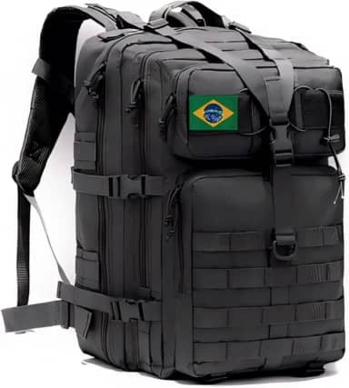 Mochila Masculina 50 Litros Tática Militar impermeável Grande Trilha Sobrevivência Caminhada Emergência Caça Acampamentos e Atividades a Ar Livre Bolsos Compartimentos Anti Furto Sistema Molle
