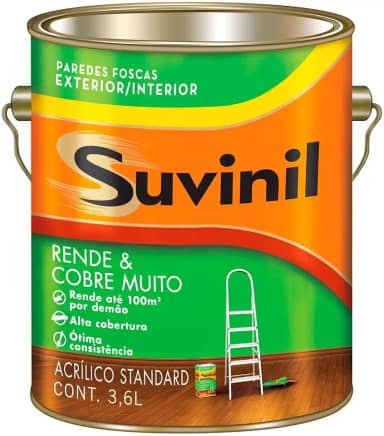 Tinta Suvinil para parede rende e cobre muito 3,6L - Palha - 50308447