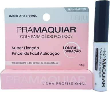 Cola para Cílios postiço transparente PRAMAQUIAR - Sem Látex