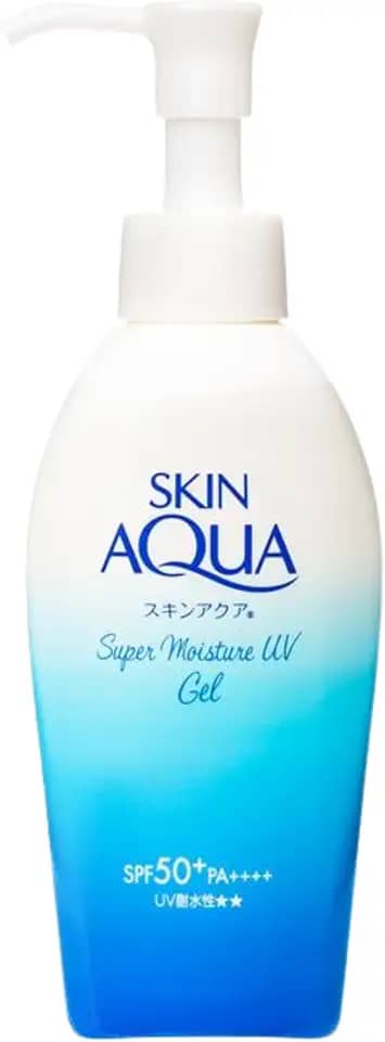 Protetor solar facia Skin Aqua Super Moisture Gel FPS50 140g com embalagem PUMP